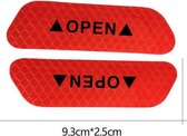 Reflecterende Stickers - Rood - 4 Stuks - Veiligheid - Car Styling - Auto Accessoires - 9.2x2.5cm
