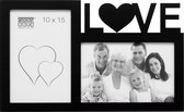 Deknudt Frames - Zwarte fotokader voor 2 foto's 10x15 - LOVE S68NK2 P2B