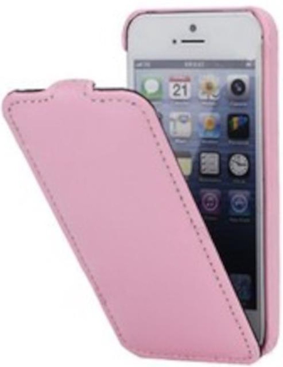 Lederen Flip case Melkco iPhone 5(s)/SE - Roze