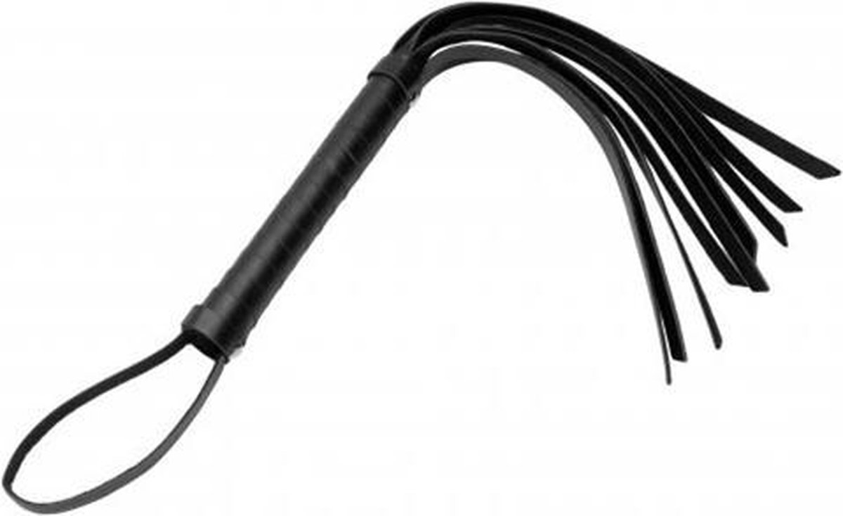 Cat Tails Vegan Leather Hand Whip - Zwart - BDSM - SM toys - BDSM - Zweepjes en Knevels