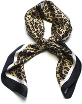 Luxe satijnen haarsjaaltjes | Leopard Bruin | Dames | Hoofddoek | Neksjaaltje | Halsdoek | 70 x 70 cm | Moederdag