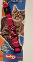 Nobby halsband kat fuchsia met strikje