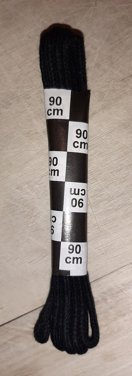 ronde klassieke veters - zwart - 90 cm - rond 3 mm - schoenveters klassiek - 1 paar - Merkloos