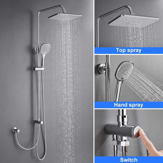 MORADO Regendouche Met Thermostatische Kraan - Verstelbaar Douchesysteem 85-115cm, Chroom