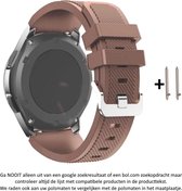 Bruin Siliconen sporthorlogebandje voor 20mm Smartwatches (zie compatibele modellen) van Samsung, Pebble, Garmin, Huawei, Moto, Ticwatch, Seiko, Citizen en Q – Maat: zie maatfoto –