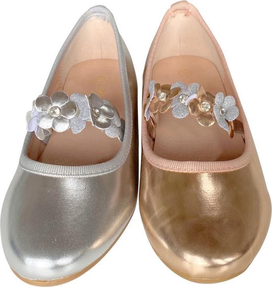 Prinsessen schoenen Ballerina Flores rosé goud met hakje maat 27 - binnenmaat 17,5 cm... |