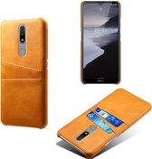 Nokia 2.4 hoesje - MobyDefend Lederen Backcover Met Vakjes Voor Pasjes - Cognacbruin - GSM Hoesje - Telefoonhoesje Geschikt Voor Nokia 2.4