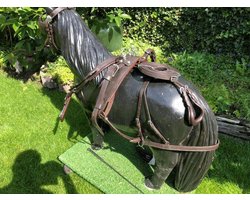 Dubbelspan paardentuig - bruin - mini mini shetlander