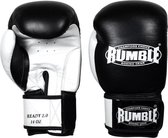 Rumble Ready 2.0 Leer (kick)bokshandschoen Zwart-Wit 16 Oz