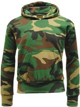 Groene Hoodie Kinderen met capuchon - Camouflage kleding - Maat 13 jaar