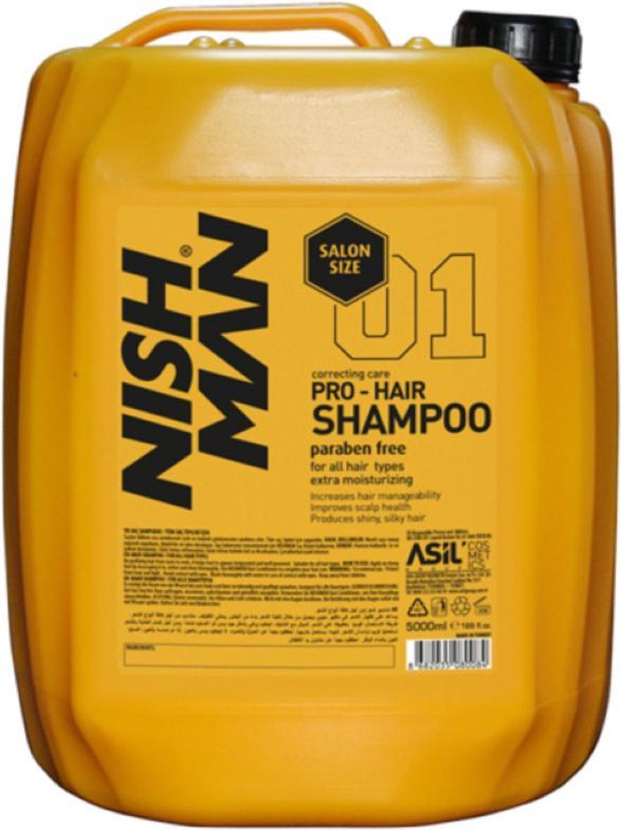 Nishman Salon Size 01 Pro-hair Paraben Free Shampoo 5 liter