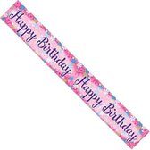 Party Banner Happy birthday flowers