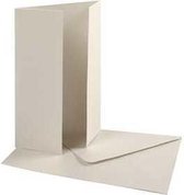 Parelmoer kaart & envelop, off-white, 10,5x15 cm, 11,5x16,5 cm, 230 gr, 10 set