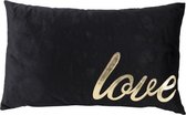 Kussen Love Gold Zwart 50x10xh30cm Textiel