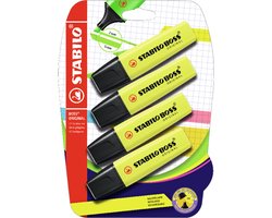 Surligneurs STABILO BOSS ORIGINAL - Etui 4 surligneurs jaune fluo