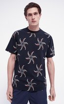 Scotch & Soda T-shirt Ronde Hals Print Navy Blauw - Maat XL
