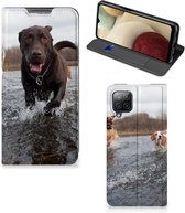 Standcase Hoesje Geschikt voor Samsung Galaxy A12 Smart Cover Honden Labrador