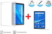 2-In-1 Screenprotector Hoesje Bescherming Protector Set Geschikt Voor Lenovo Tab M10 HD Gen 2 (2de generatie) TB-X306 - Full Cover Tempered Glass Screen Protector Siliconen Bescherm Hoes Back