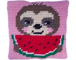 Needleart World Sloth Munch Kruissteekkussen pakket