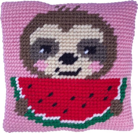 Needleart World Sloth Munch Kruissteekkussen pakket