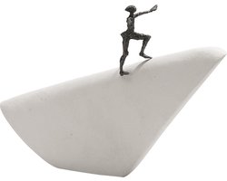 sculptuur wandelen naar de top - Nieuwe paden ontdekken - bronzen beeld - stenen sokkel - ECHT BRONS - handwerk