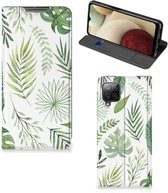 Smartphone Hoesje Geschikt voor Samsung Galaxy A12 Wallet Book Case Bladeren