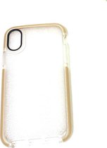 Apple iPhone XR achterkant Hoesje Transparant Siliconen case met Goud randen TPU + PC – Stevige Back Cover Shockproof telefoonhoesje