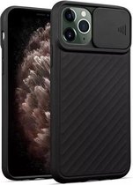 Iphone 12 pro max, telefoonhoesje,siliconen,schook proof,back cover,met camera beschermer,mat zwart