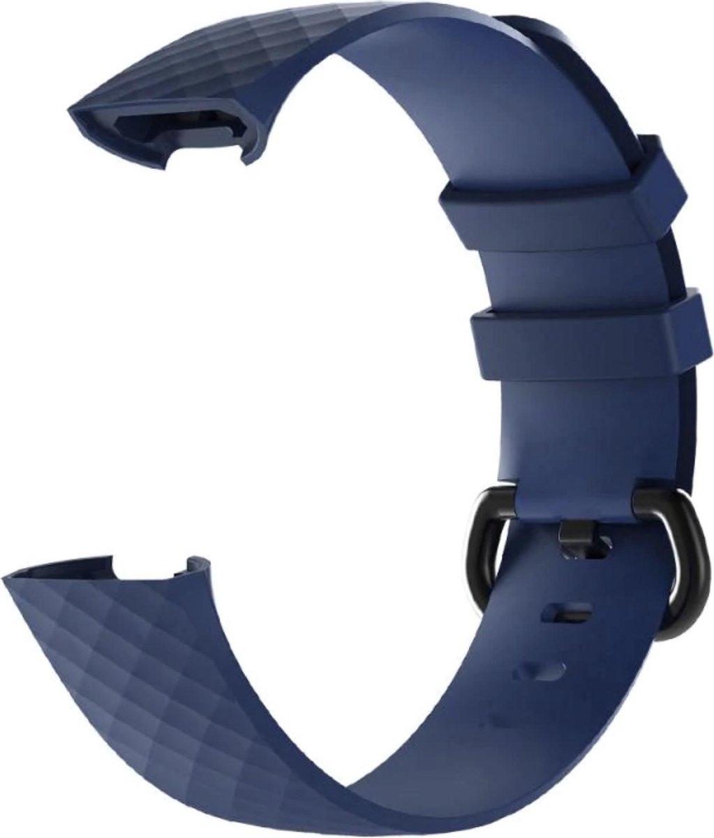 YPCd® Siliconen bandje - Fitbit Charge 3 - Donkerblauw - Large