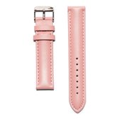 KRAEK Roze Zilver - Leren bandje - horlogebandje - 16 mm bandje - Met pushpin