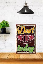 3d effect Retro Hout Poster Don't Forget Smile Today