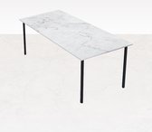 Marmeren Eettafel - Carrara Wit (4-poot) - 200 x 90 cm  - Gepolijst