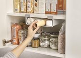 Joseph Joseph Keukenkastorganizer voor Aluminiumfolie, Huishoudfolie, Bakpapier en Zakjes – Ruimtebesparende Houder - Grijs - Medium