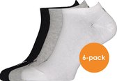 Puma unisex sneaker sokken (6-pack) - wit - grijs en zwart - Maat: 43-46