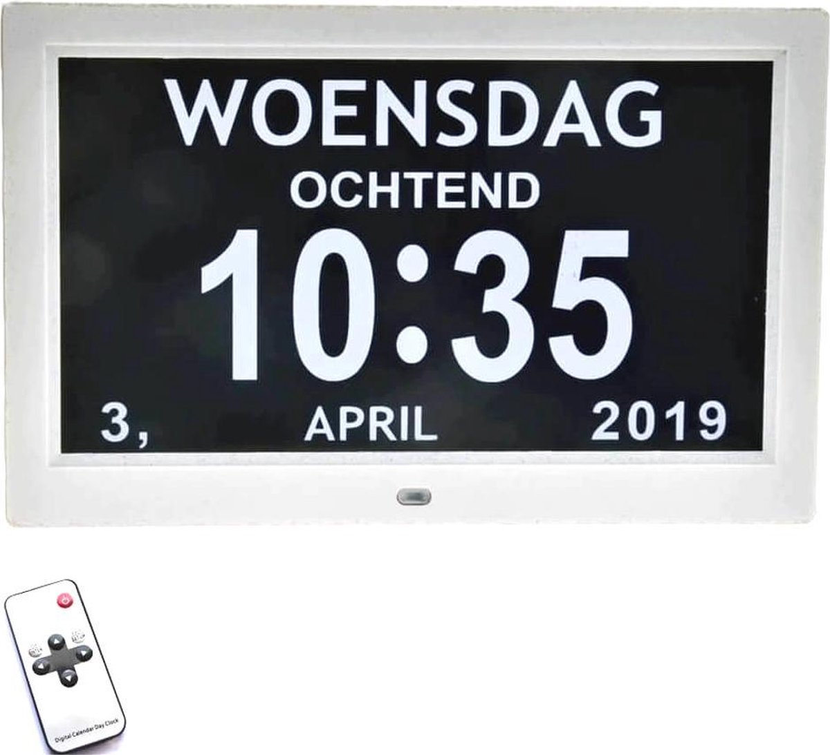Horloge calendrier numérique avec 12 alarmes et télécommande - blanc |  bol.com