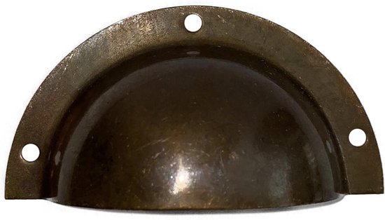 Komgreep, ladetrekker, keukengreep strak brons 85 mm, GESTANST ANTIQUE LOOK