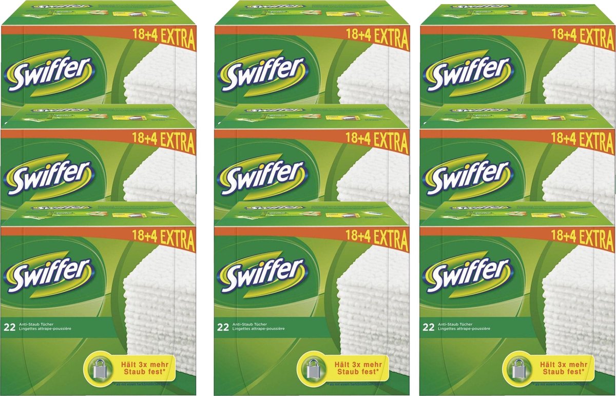 Goedkoopste Swiffer - Sweeper navulling - Dry - 198 Stuks (9x22) - vloerdoekjes - voordeelverpakking