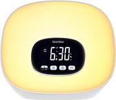 FettleLife Suneo - Wake Up Light met Wekkerradio - Wekker met Licht - RGB Kleuren Wakeup Light - Wekker met Alarm en FM Radio (Wit)