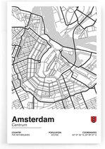 Walljar - Stadskaart Amsterdam Centrum II - Muurdecoratie - Poster