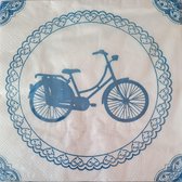 Servetten - 33 x 33 - lunchservetten - delfts blauw - fiets