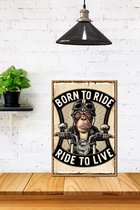 3d Retro Hout Poster Born to Ride2