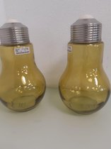Glazen lamp met led - 30 cm - twee stuks