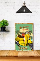 3d effect Retro Hout Poster Best Summer Vacation