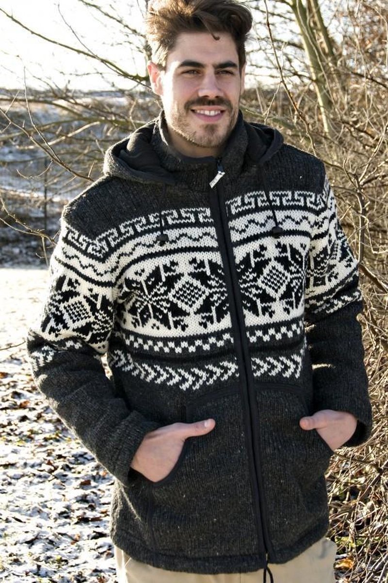 Pure Wool herenvest WJK-1301 Antraciet - antraciet - L