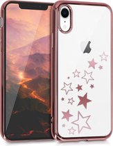 kwmobile hoesje voor Apple iPhone XR - backcover voor smartphone - Sterren Mix design - roségoud / roségoud / transparant