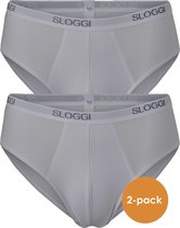 Sloggi Men Basic Midi - heren slips (2-pack) - grijs - Maat: XL