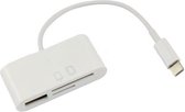 L03 Micro UBS Kaartlezer Met USB Ingang - Camera Aansluiting - Micro SD Kaartlezer - Wit