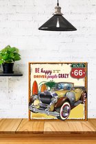3d Hout Retro Poster Be Happy It Drives People Crayz
