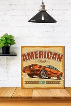 3d Hout Retro Poster American Muscle Car