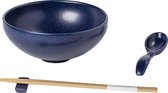 Costa Nova Pacifica 3-Delige Noodles Bowl Set - 19cm x H8,2cm - Aardewerk - Blueberry